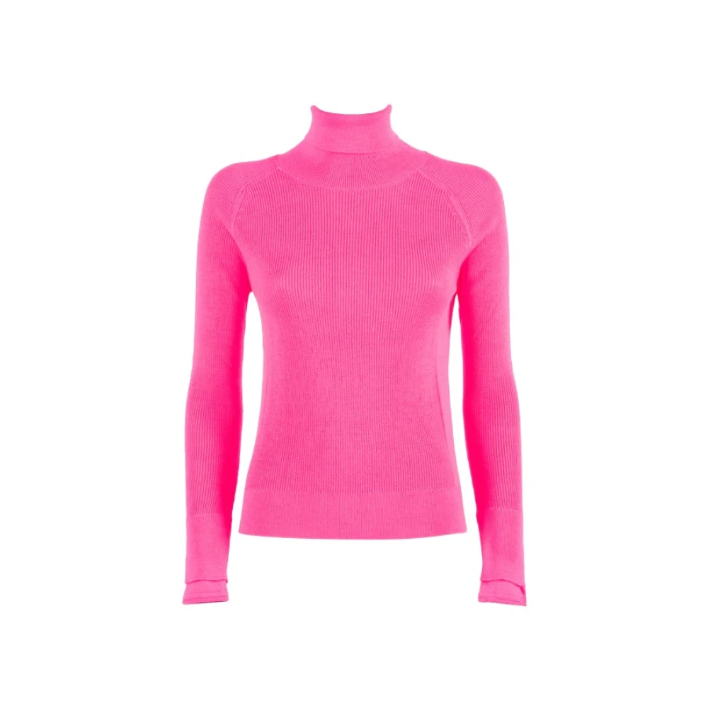 Nenette Geribbelde wolmix coltrui Pink Dames