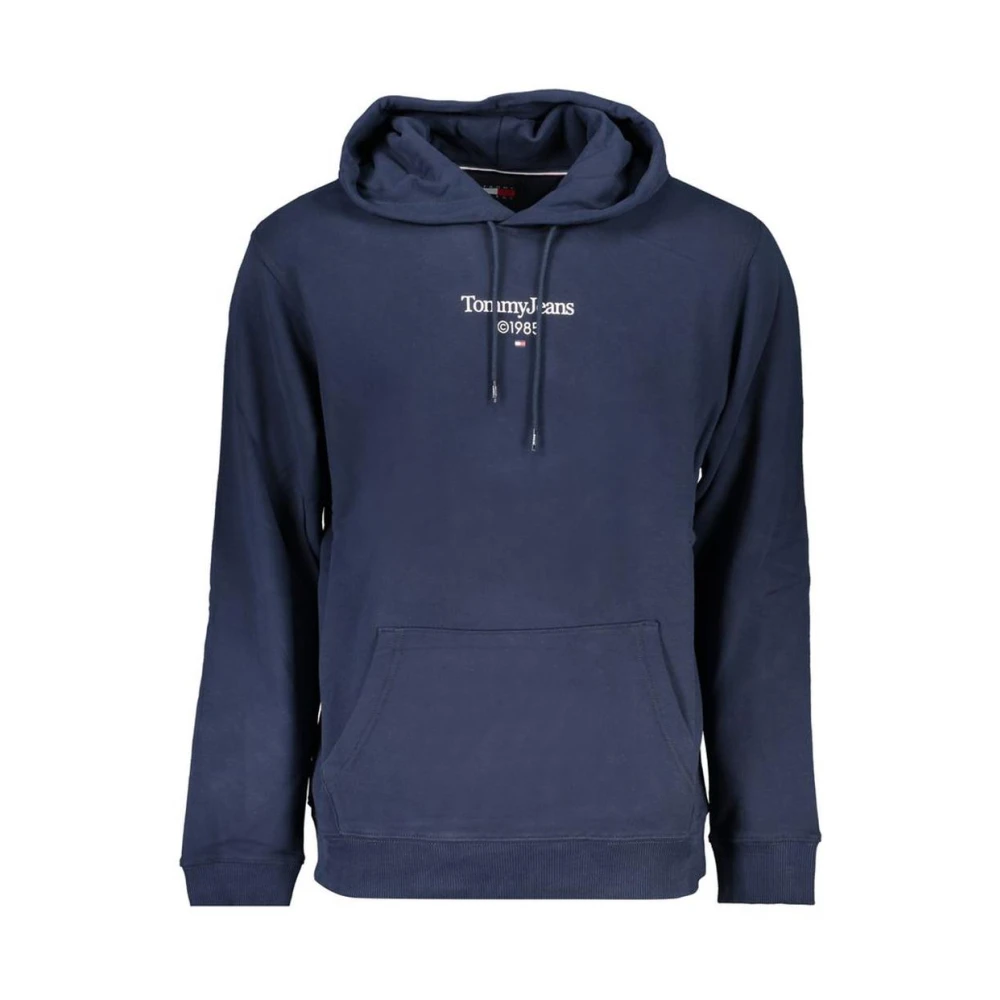 Tommy Hilfiger Men's Blue Logo Hoodie With Central Pocket