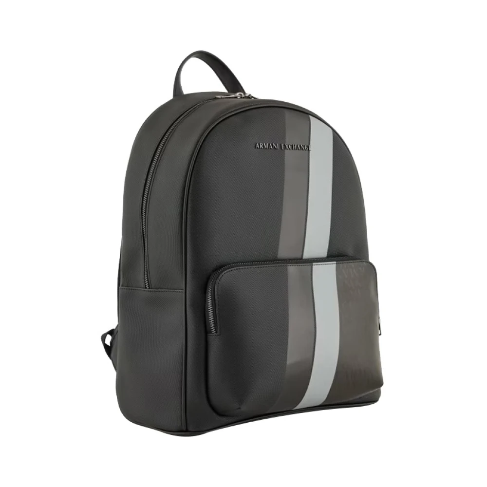 Armani Exchange Zwarte Urban Rugzak Trendy Stijl Black Heren