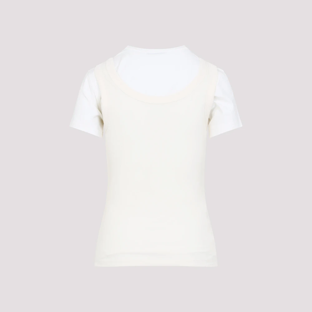 Acne Studios Casual Katoenen T-shirt Beige Dames
