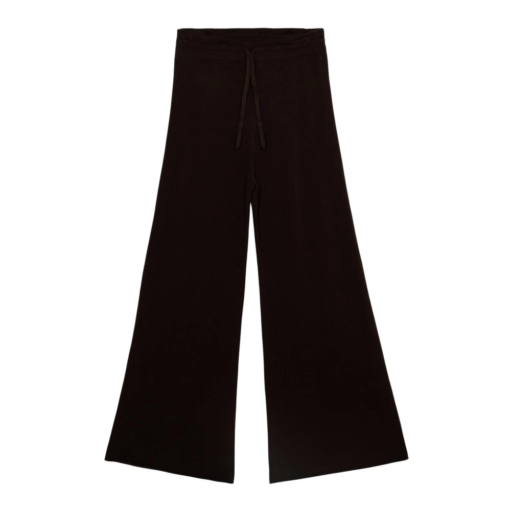 Oltre Femme Marron Pantalons, Brun, Taille: 38/40 Fr Knit Palazzo Pants