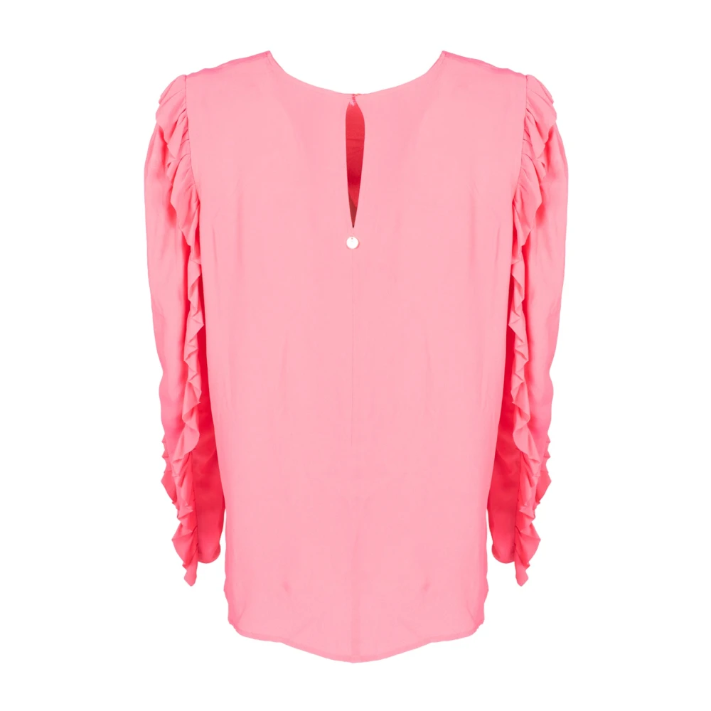 Liu Jo Elegante Blouse met Ruches Mouwen Pink Dames