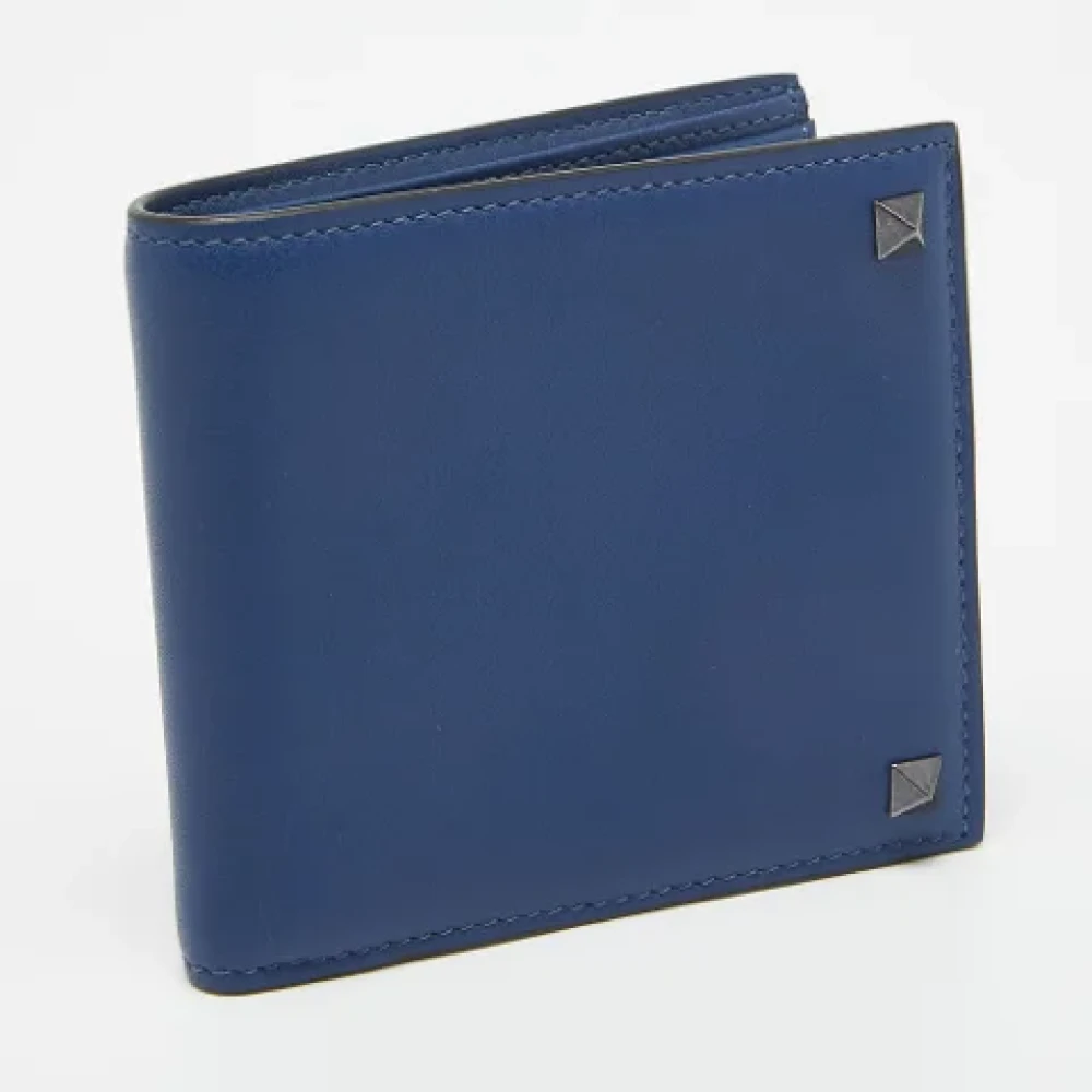 Valentino Vintage Pre-owned Leather wallets Blue Heren