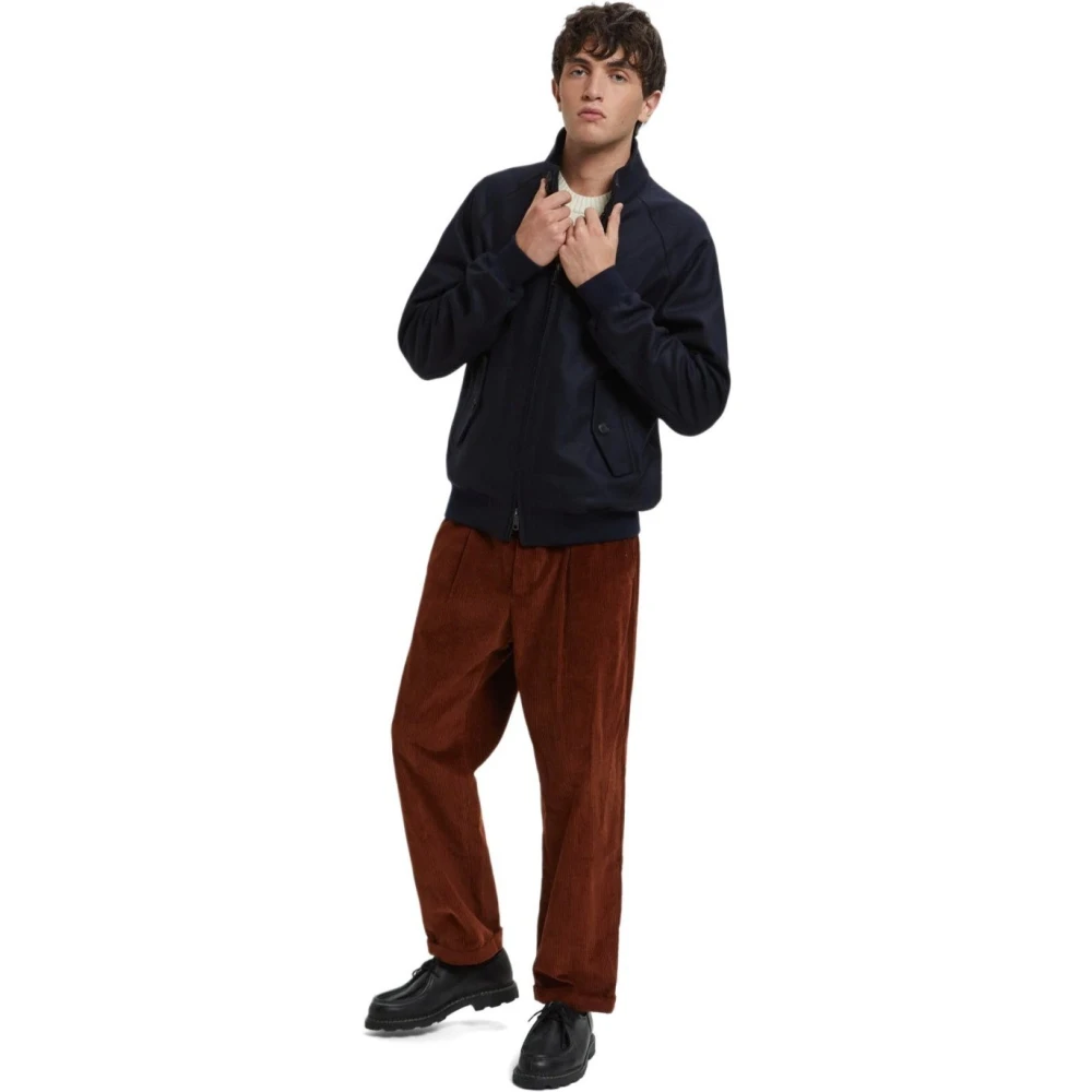 Baracuta Melton Diepblauwe Bomberjack Blue Heren