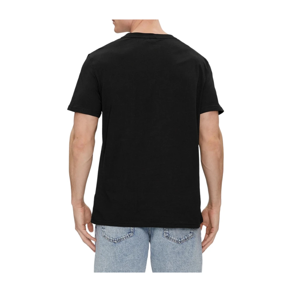 Calvin Klein Katoenen T-shirt met Opvallende Voorkant Black Heren