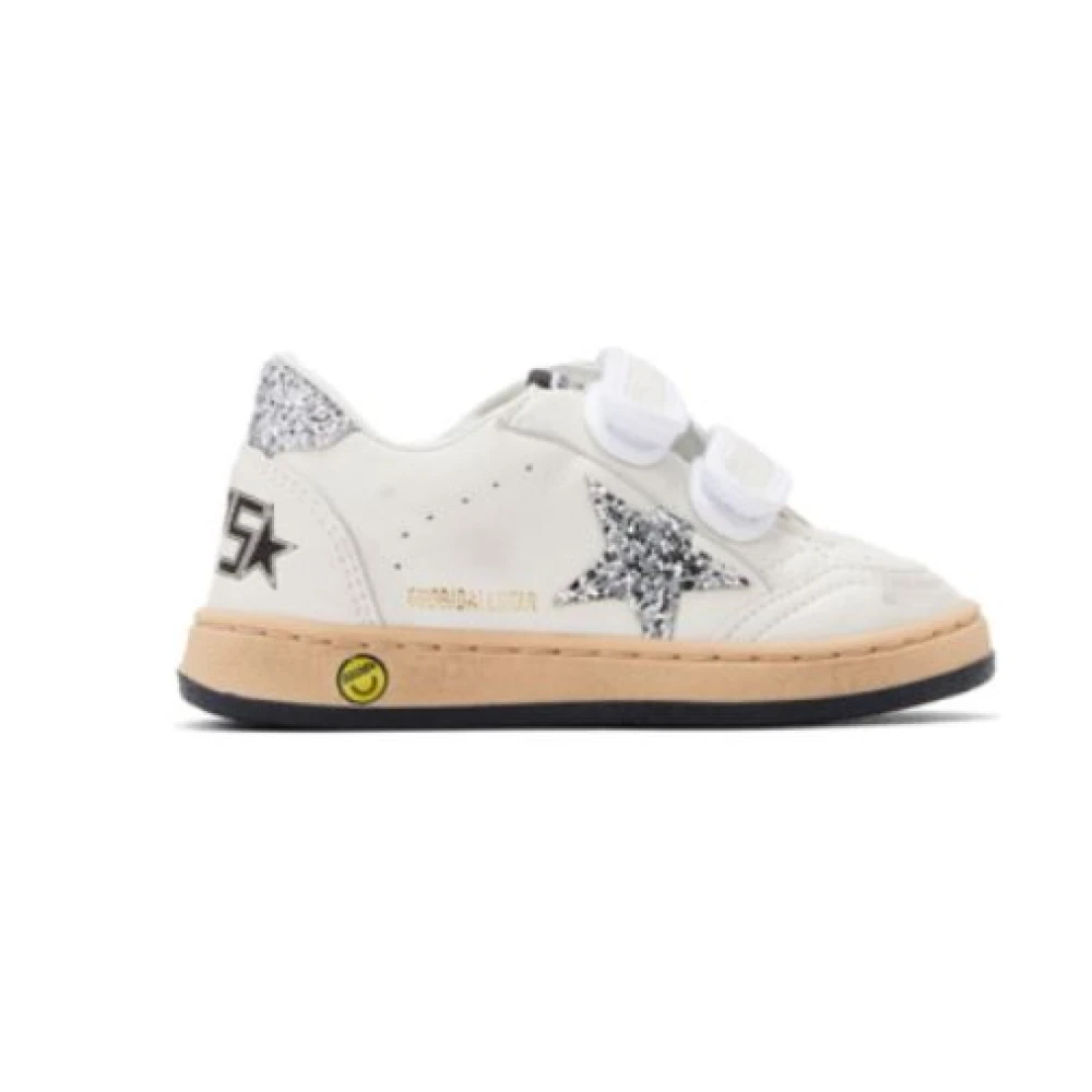 Golden Goose Barn Vita Platta Skor med Glitter White, Pojke