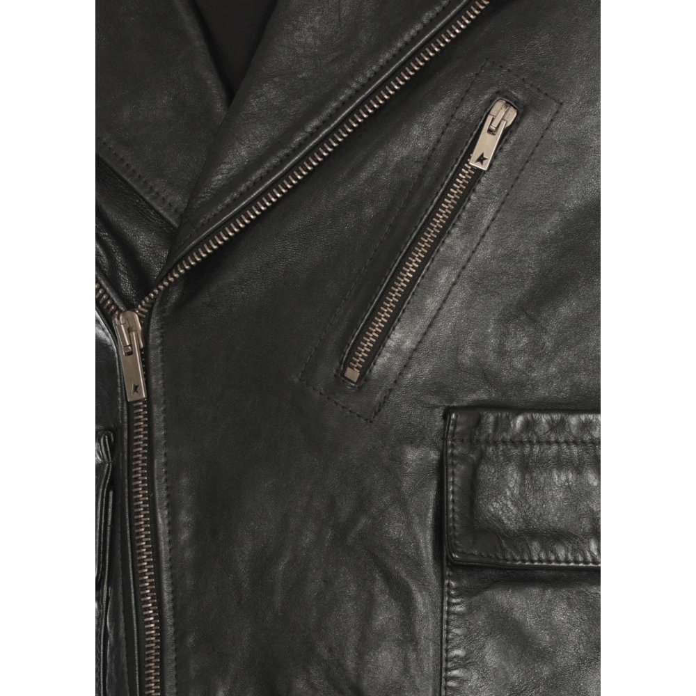 Golden Goose Norwood Chiodo Leren Jas Black Heren