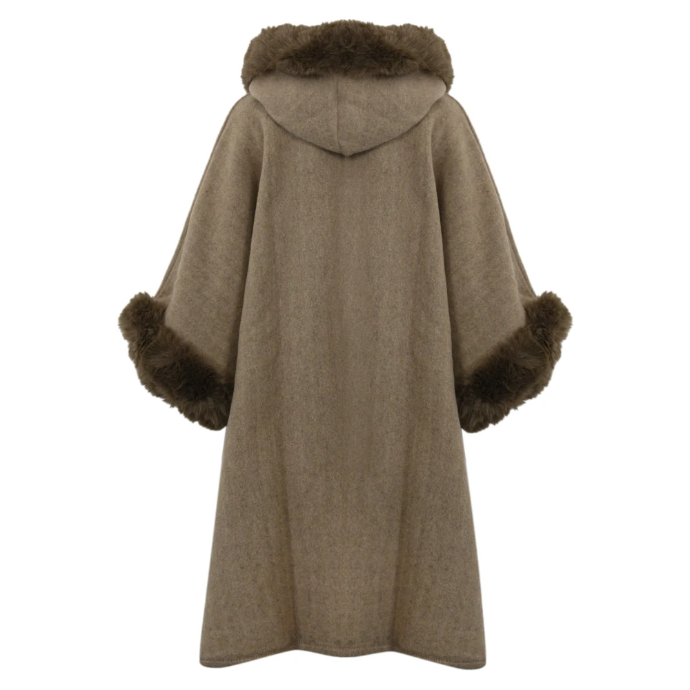 Twinset Jas met nepbont Brown Dames