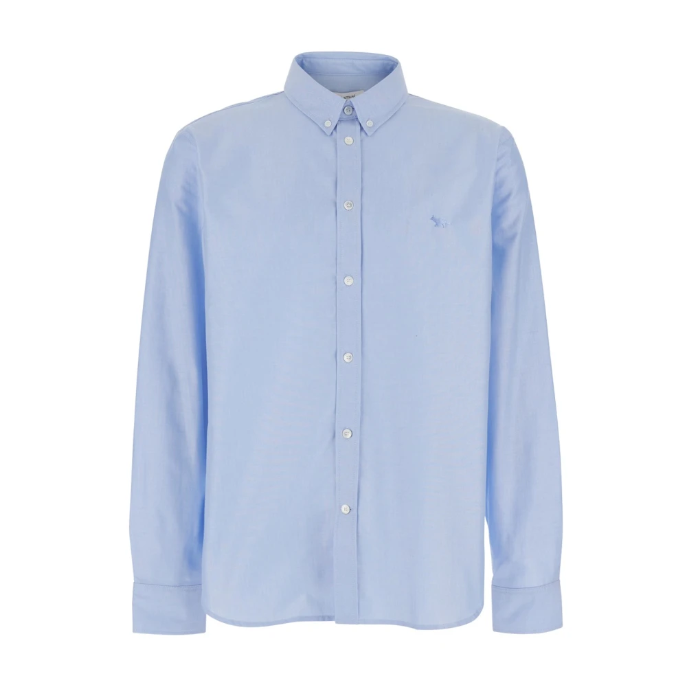 Maison Kitsuné Men's Blue Casual Shirts, Xl, Profile Fox Casual Shirt
