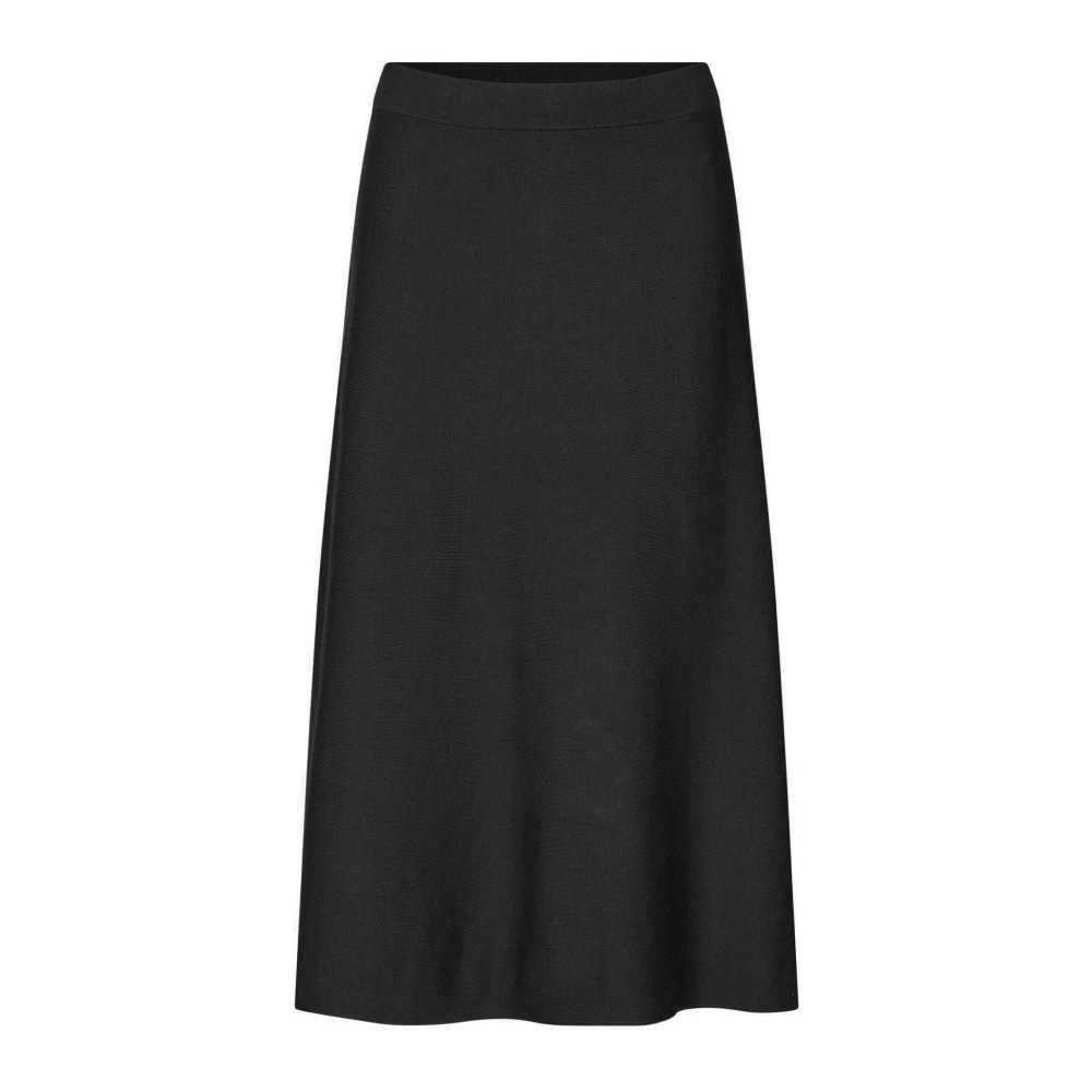 Masai Black Elastic Waist Skirt Mastina Style - Female - Midi Skirts - L - Skirts