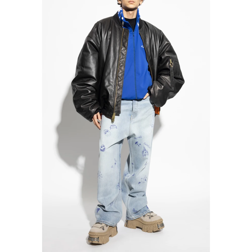 Vetements Jeans met print Blue Heren