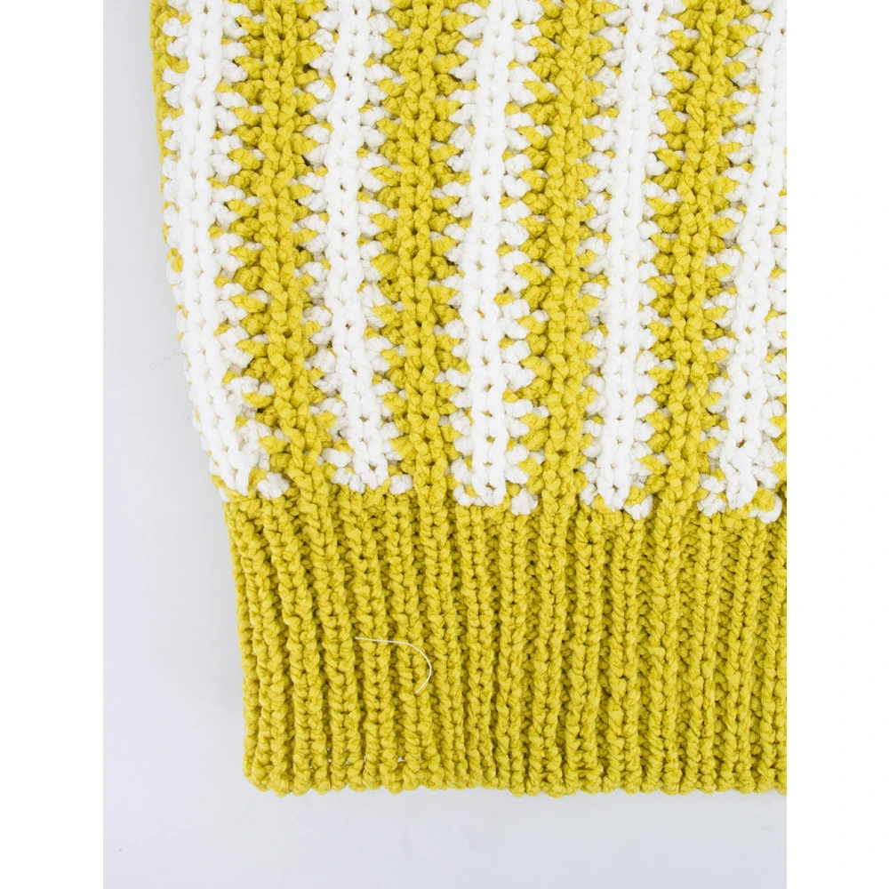 Fabiana Filippi Gebreid Katoenen Vest met Knoopsluiting Green Dames