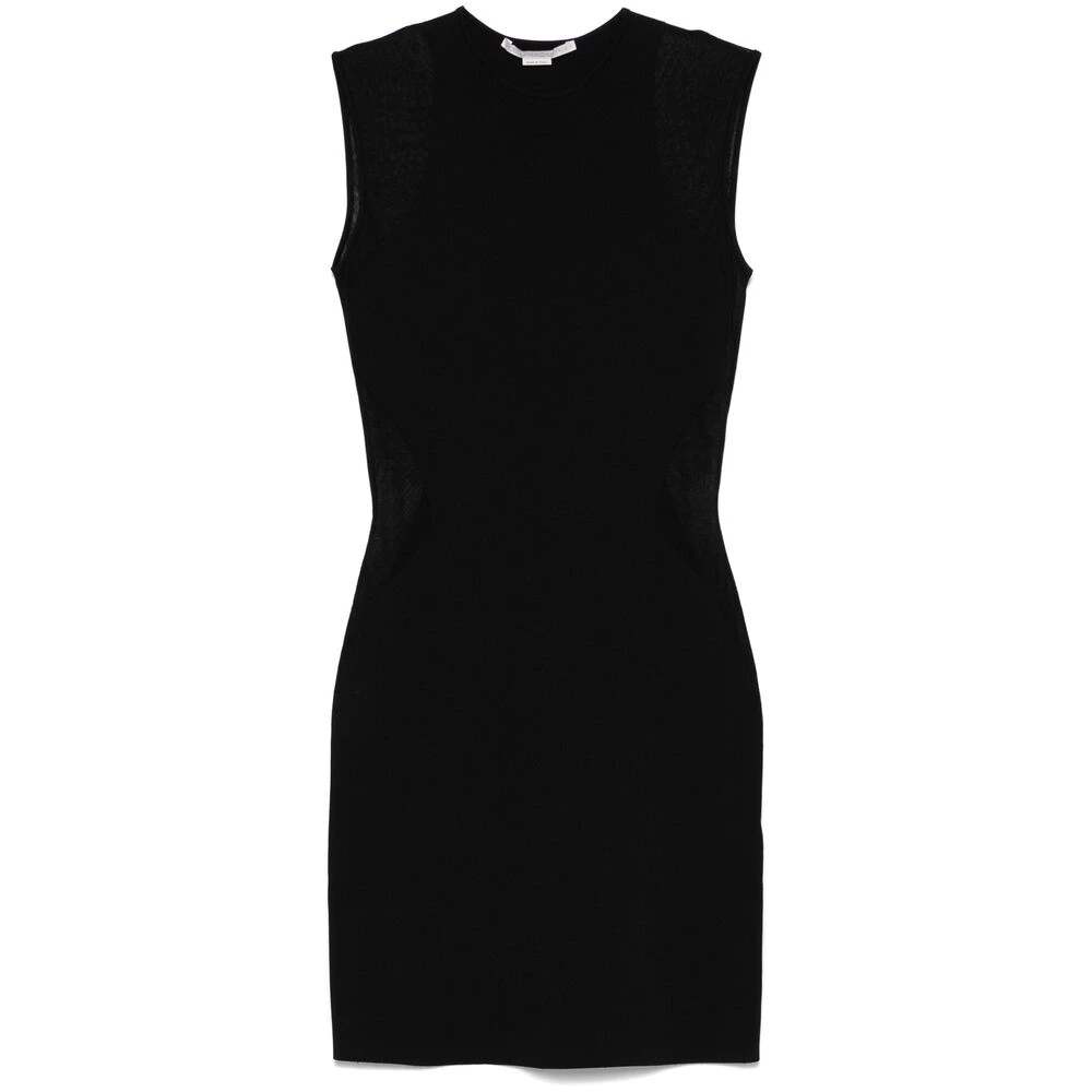 Stella Mccartney Zwarte Mesh Panel Jurk Black Dames