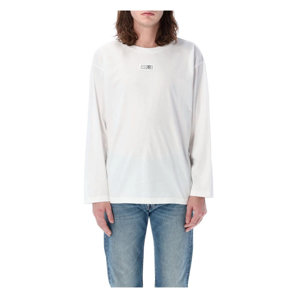 MM6 Maison Margiela Lange Mouw T-Shirt met Voorlabel White Heren