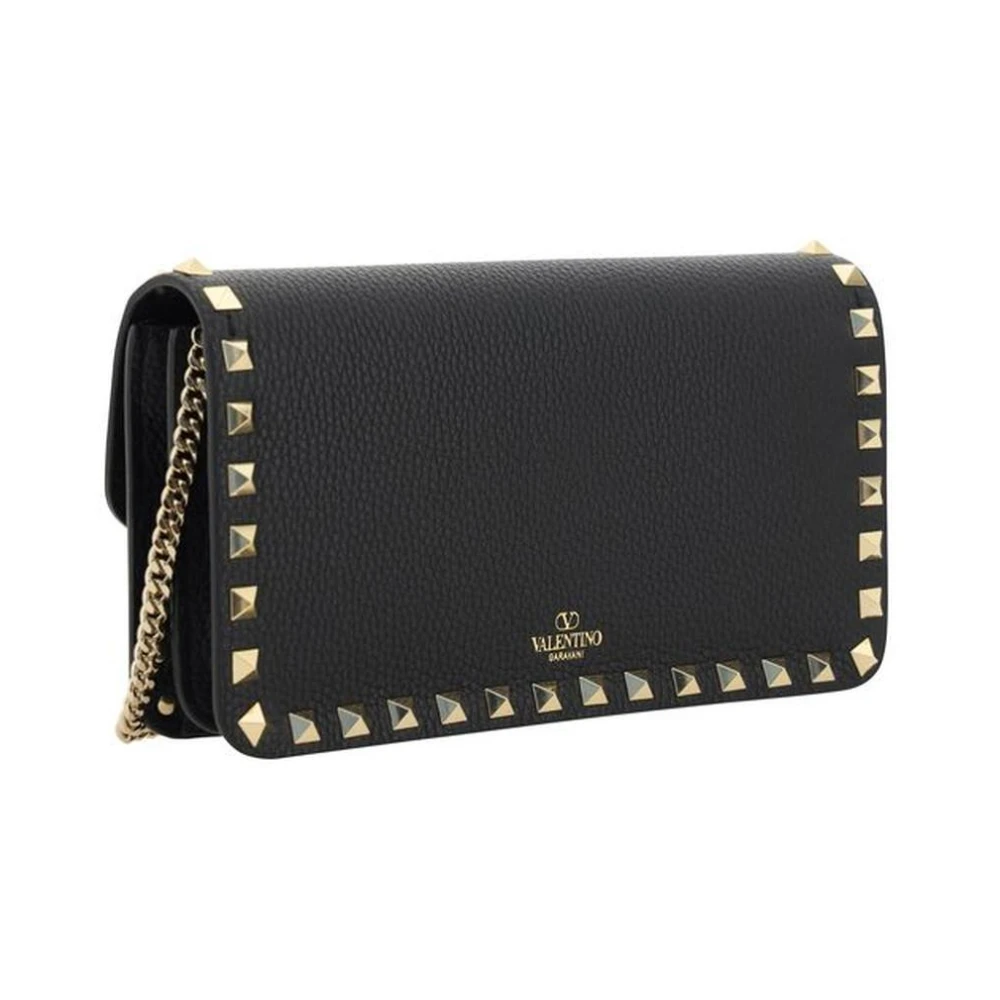 Valentino Garavani Studded Leren Schoudertas Black Dames