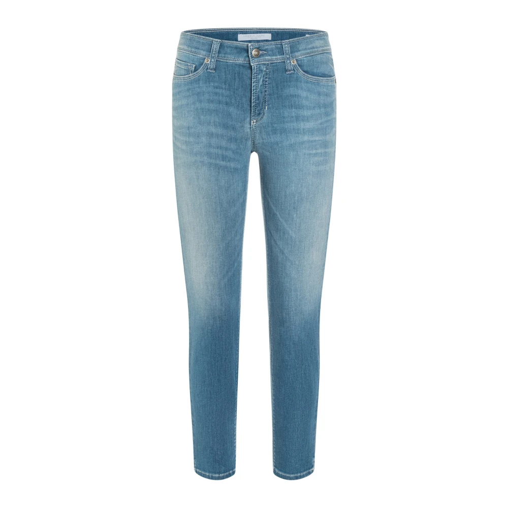 Cambio Cropped Denim Wash Jeans Blue, Dam