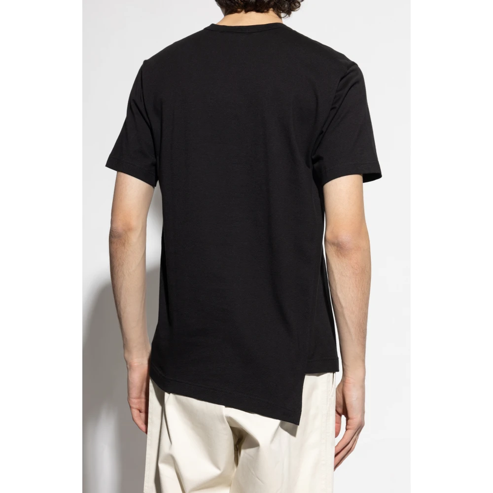 Comme des Garçons T-shirt met asymmetrische zoom Black Heren