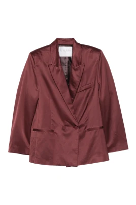 Satin Double-Breasted Blazer
