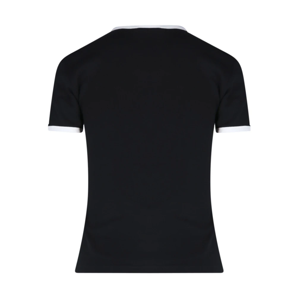 Courrèges Zwart Logo Geborduurd T-Shirt Black Dames