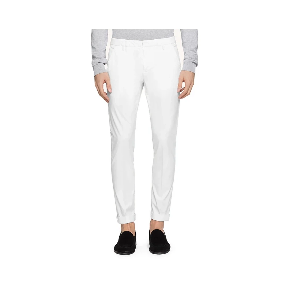 Dondup Witte katoenen stretch slim fit broek White Heren