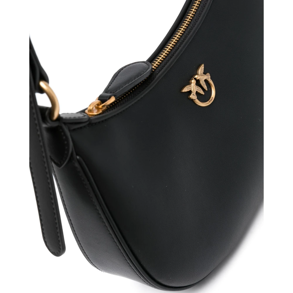 pinko Zwarte Nylon en PU Schoudertas Black Dames