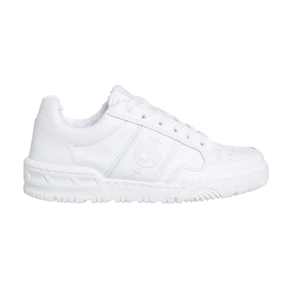 Chiara Ferragni Collection Witte Veterschoenen met CF Eyelike Logo Dames Schoenen