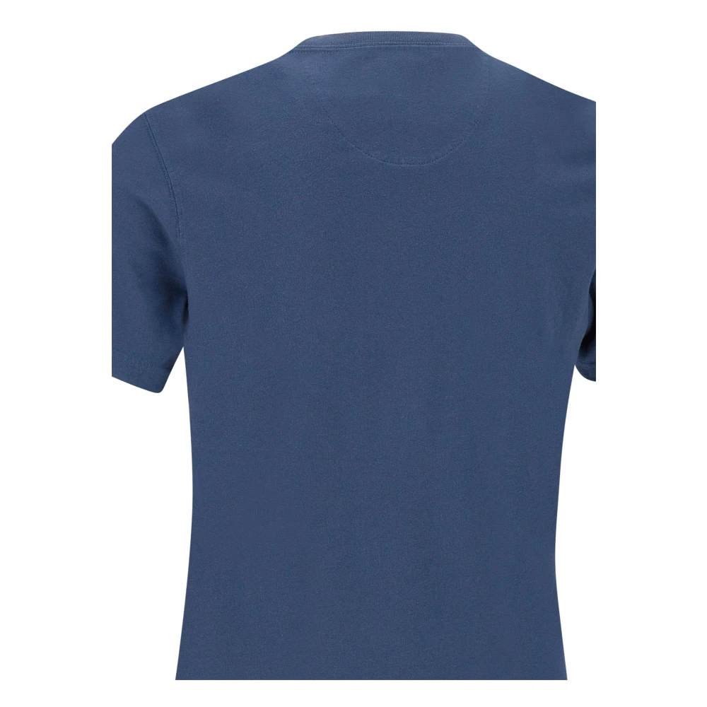 Barbour Tartan Sports T-shirt met Logo Borduurwerk Blue Heren