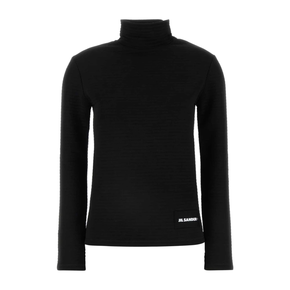 Jil Sander Zwarte polyesterblend trui Black Dames