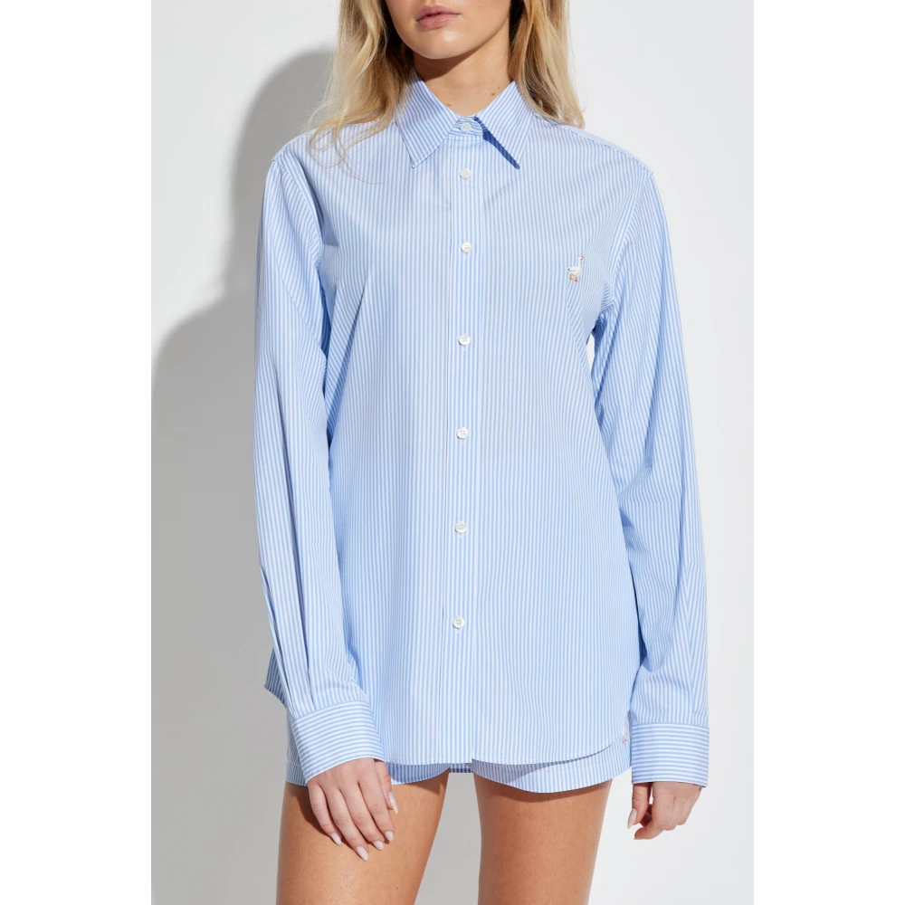 Moschino Shirt met gestreept patroon Blue Dames