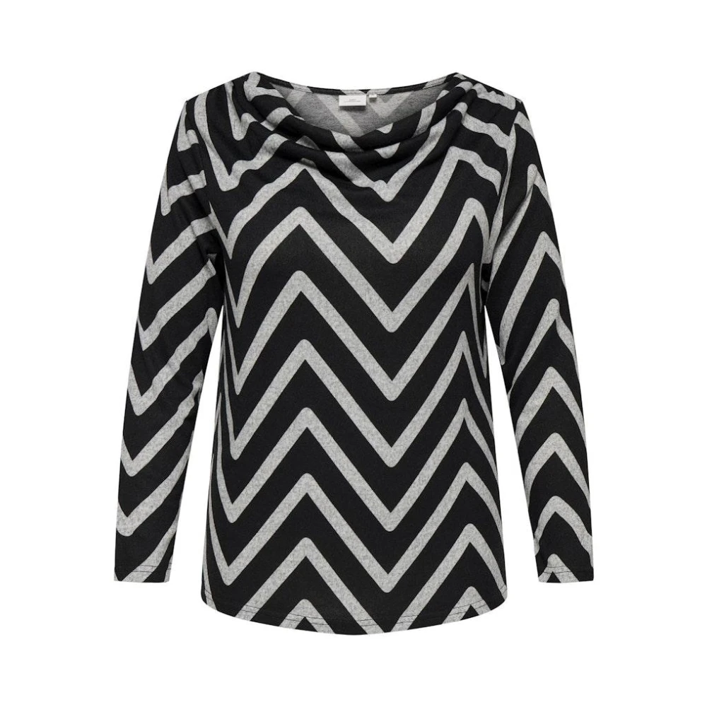 Only Carmakoma Waterfall Top met Zig Zag Print Multicolor Dames