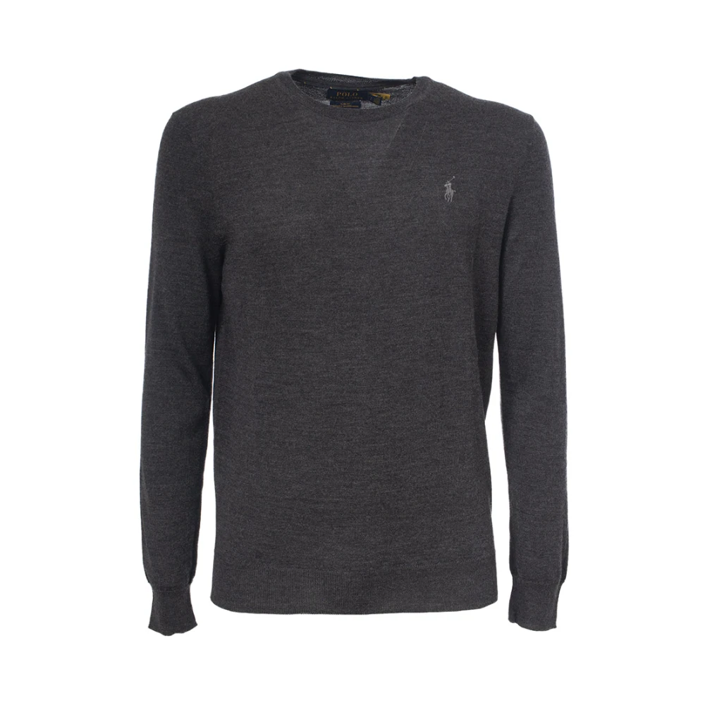 Polo Ralph Lauren Italiaanse Wol Crewneck Sweater Gray Heren