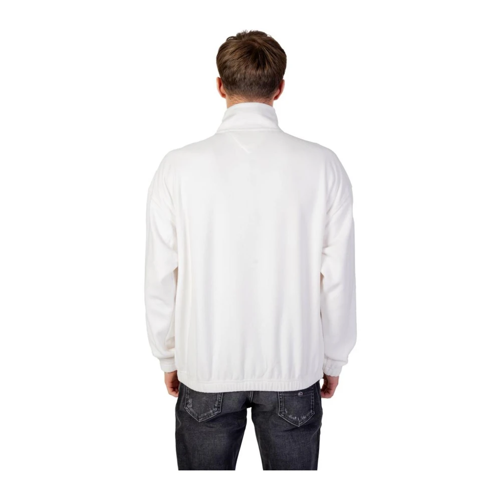Tommy Jeans Polyester Hoodless Sweatshirt Collection White Heren