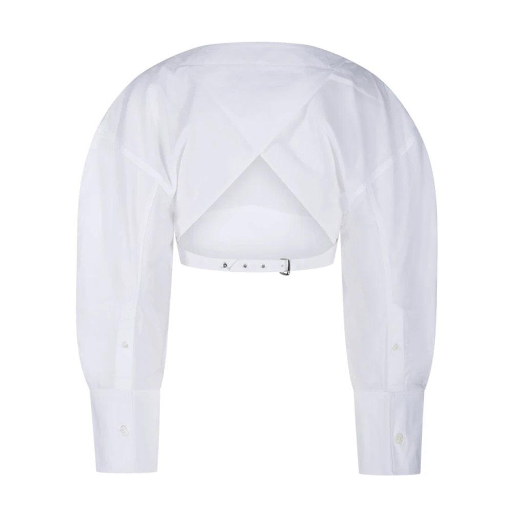 Jacquemus Witte Katoenen Overhemd Jas White Dames