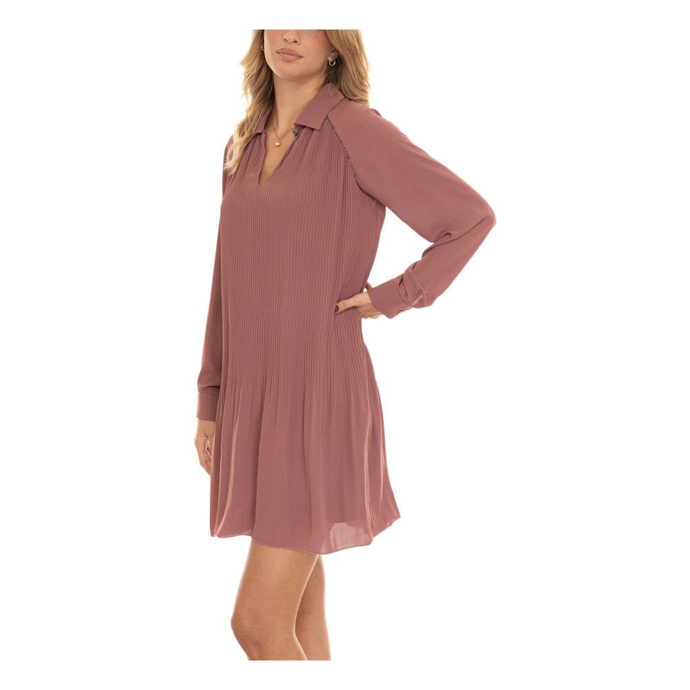 Liu Jo Stijlvolle Geplooide Jurk met Applicatie Pink Dames