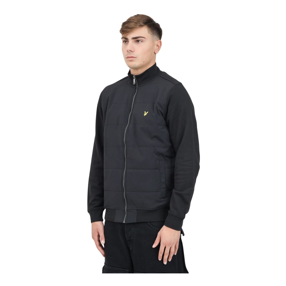 Lyle & Scott Svart Hybrid Dragkedja Jacka Black, Herr