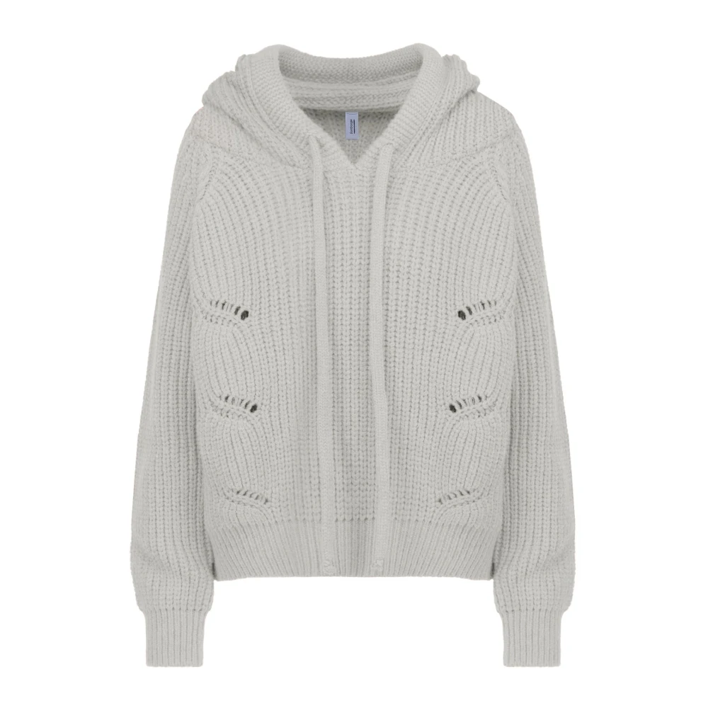 BomBoogie Gezellige Tricot Sweater met Capuchon Gray Dames