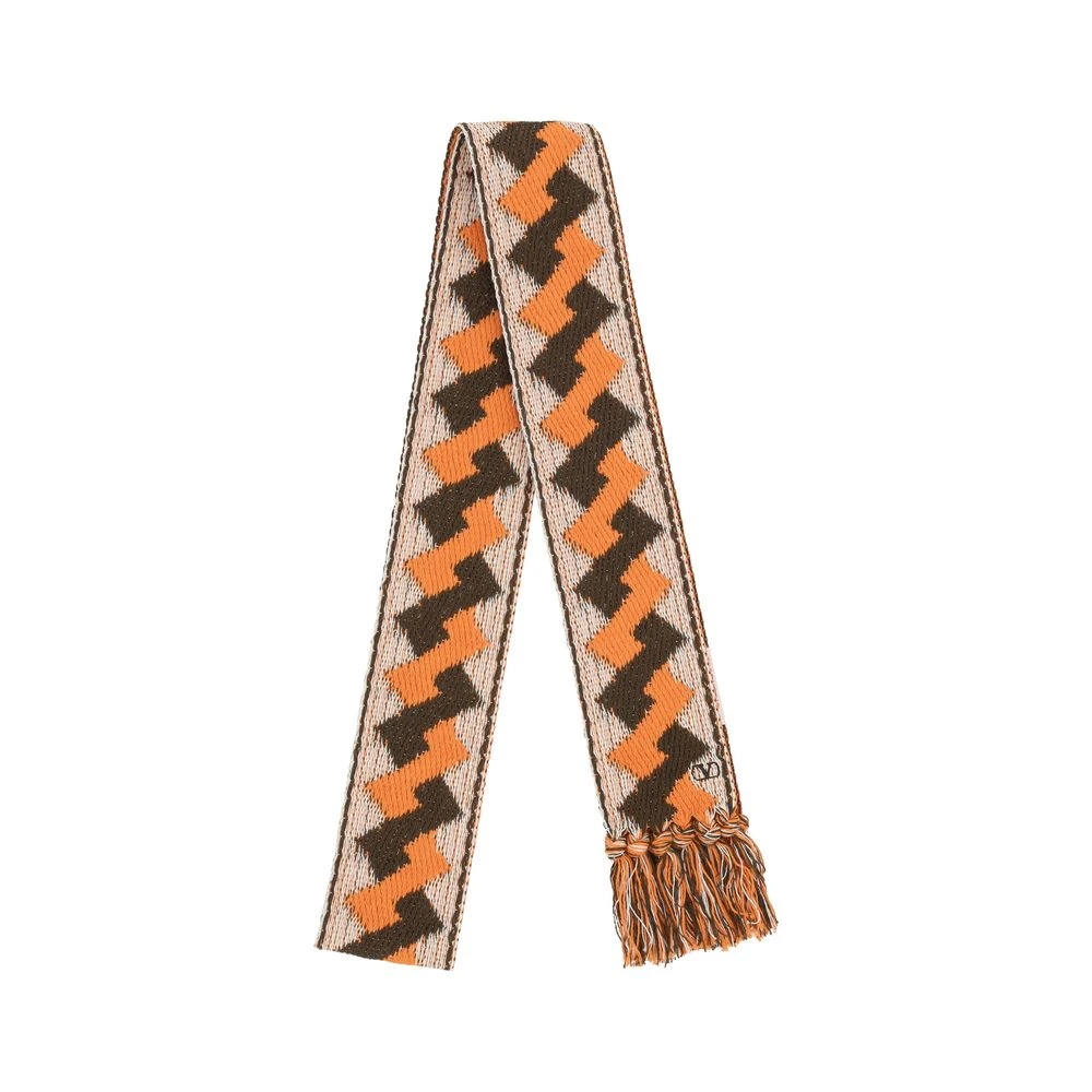 Valentino Garavani Geometrisch Patroon Katoenen Sjaal Multicolor Heren