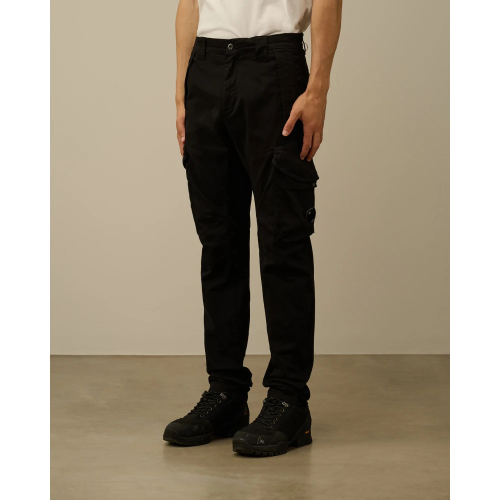 C.P. Company Zwarte Satijnen Cargo Broek Black Heren