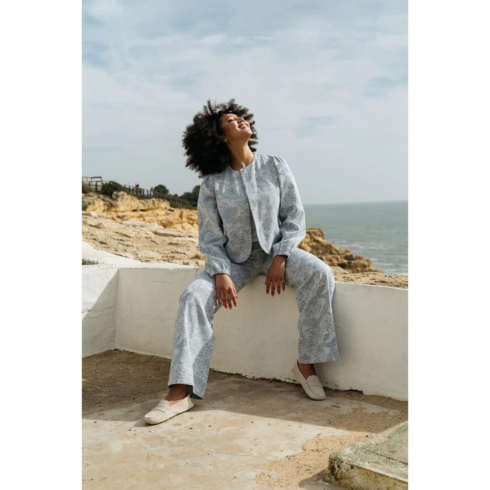 &Co Woman Wijde Broek Zomerse Stijl Blue Dames