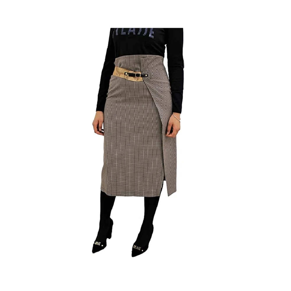 Alviero Martini 1a Classe Lange Rok Brown Dames
