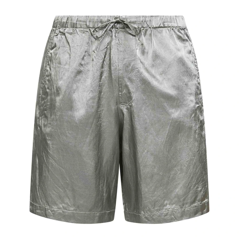 Dries Van Noten Men's Green Viscose Cotton Shorts