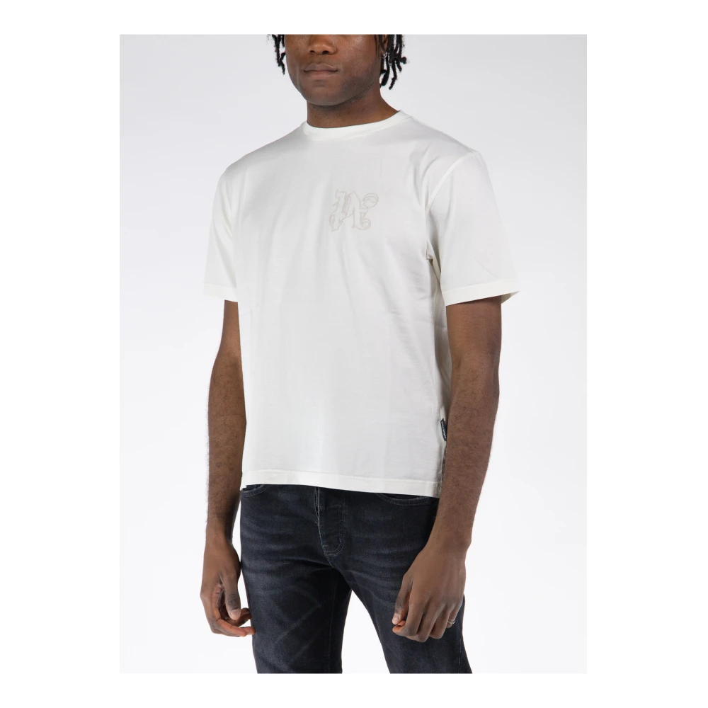 Palm Angels Monogram T-Shirt White Heren