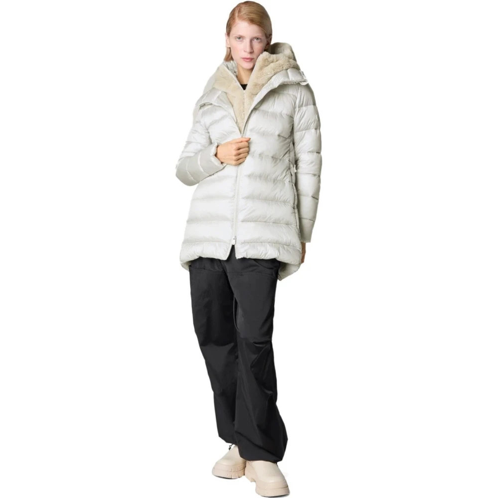 Save The Duck Matilda Grijze Gewatteerde Jas met Capuchon Gray Dames