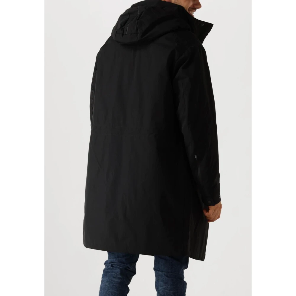Krakatau Zwarte Parka Jas voor Mannen Black Heren