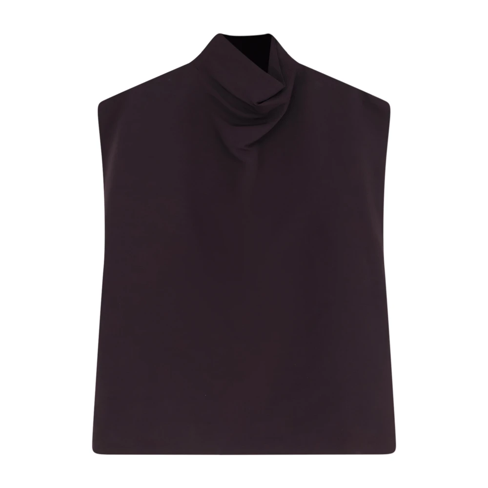 Alaïa Women's Purple Blouses, S, Poplin High Neck Top