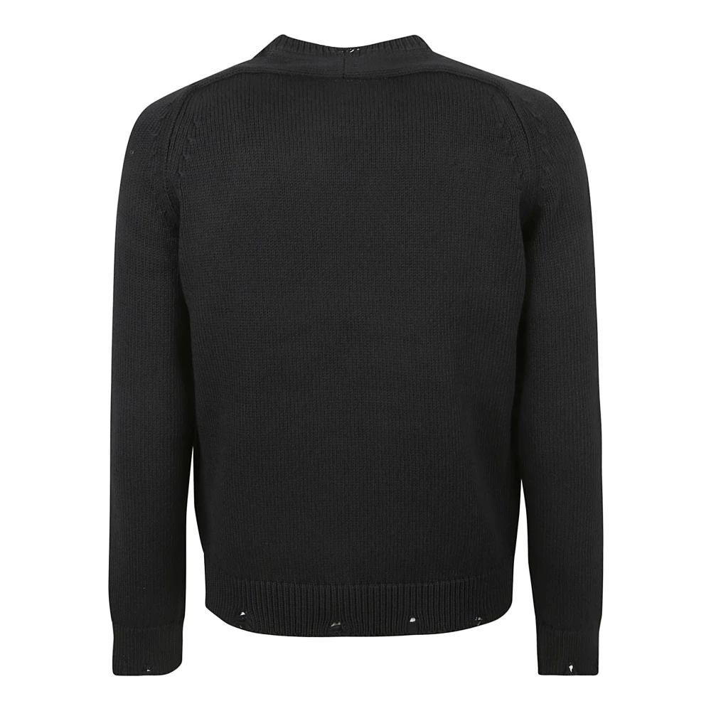 Saint Laurent Zwarte Sweaters met Gebruikte Detail Crew Nec Black Heren