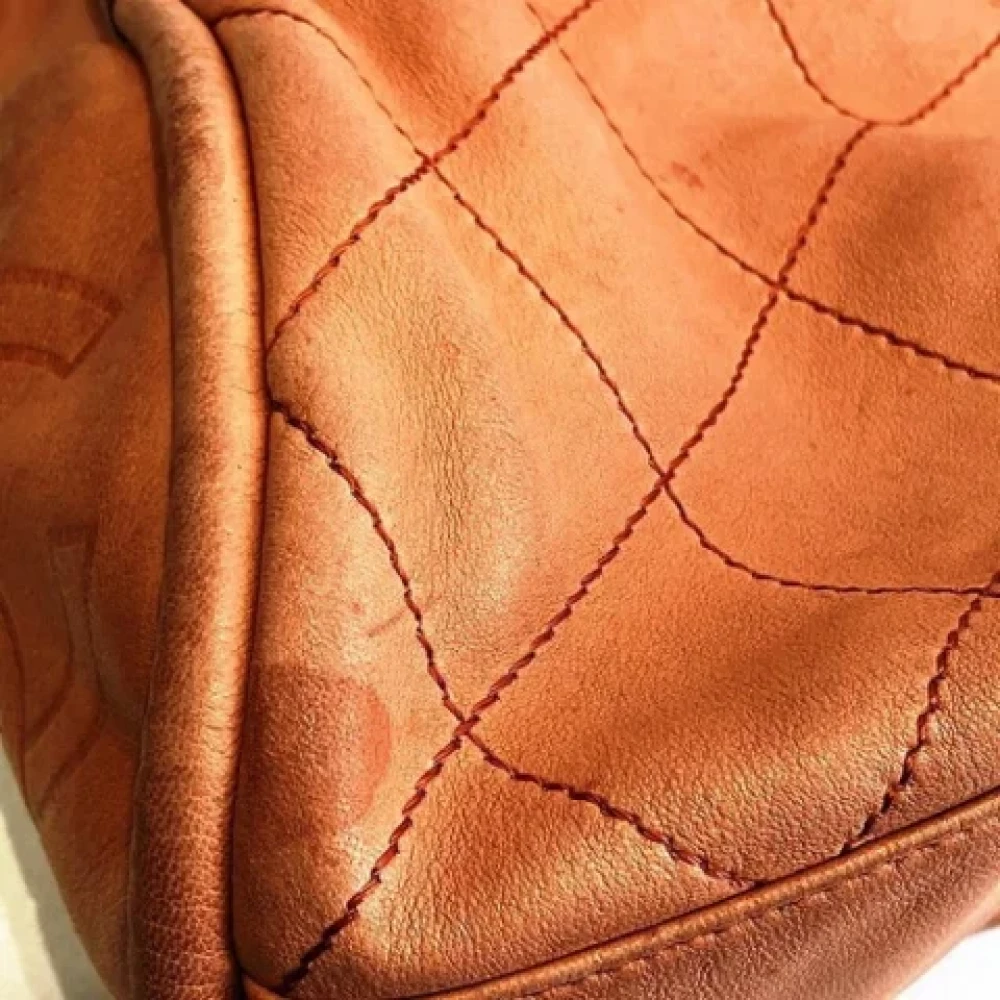 Chanel Vintage Pre-owned Leather chanel-bags Orange Dames