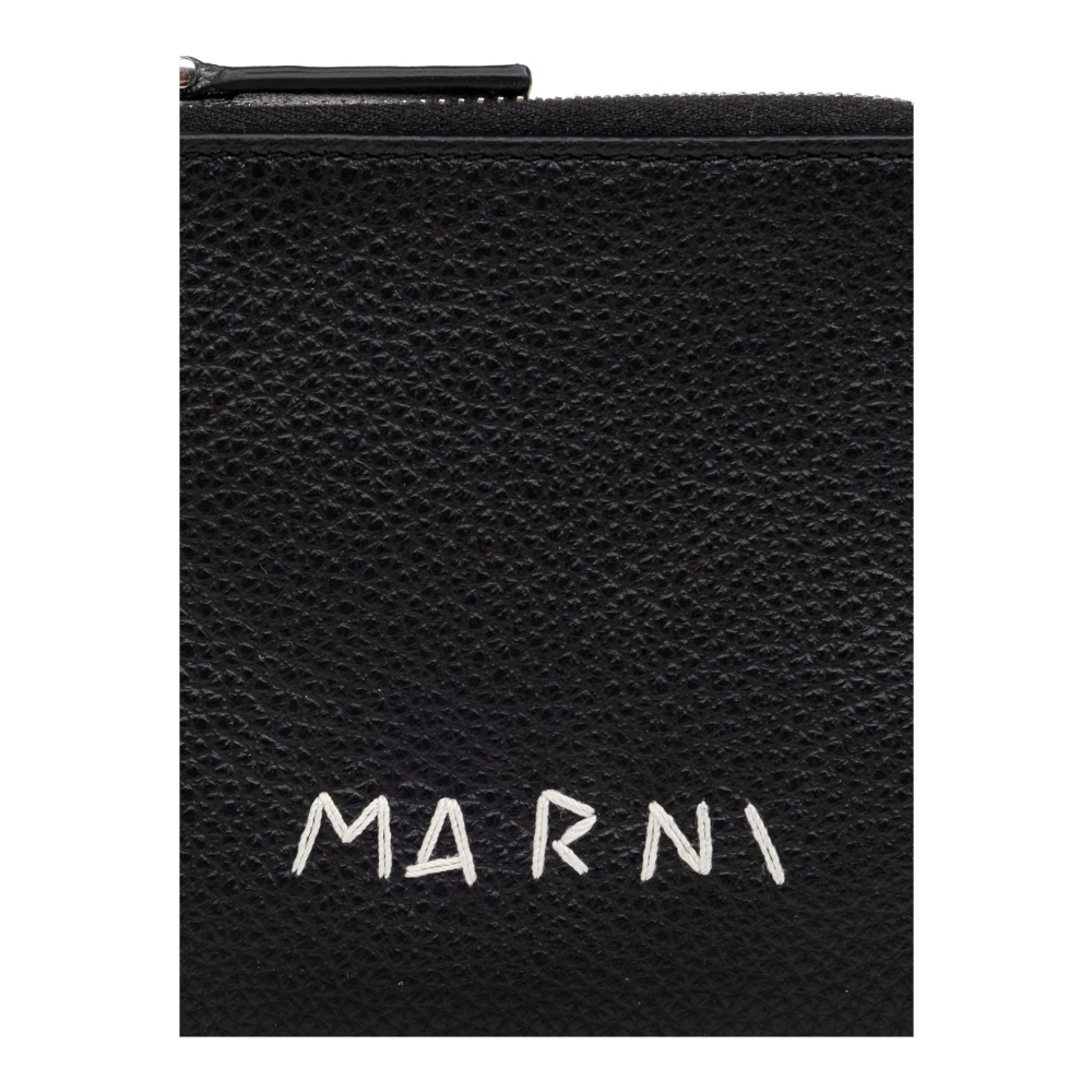 Marni Portemonnee met logo Black Heren