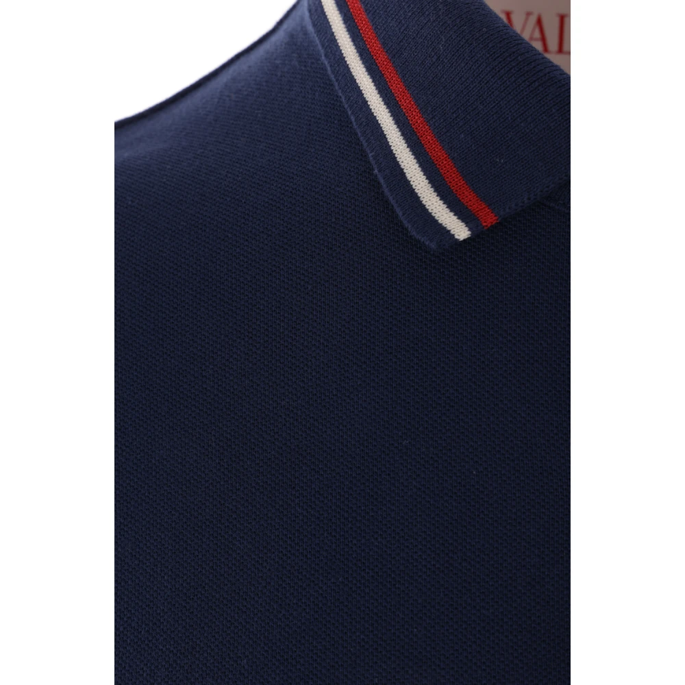 Valentino Garavani Blauw Poloshirt met VLogo Patch Blue Heren
