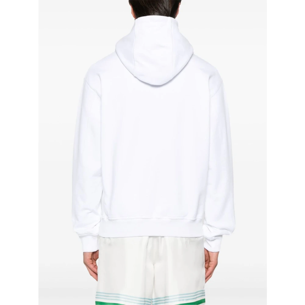 Casablanca Witte hoodie met voorzak White Heren